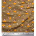 thumbnail image 1 of Soimoi Tissu Cambric Coton Brun Tranches de Fromage & Rats Tissu Imprimé pour Enfants 1 Yard 42 Pouces de Large, 1 of 3