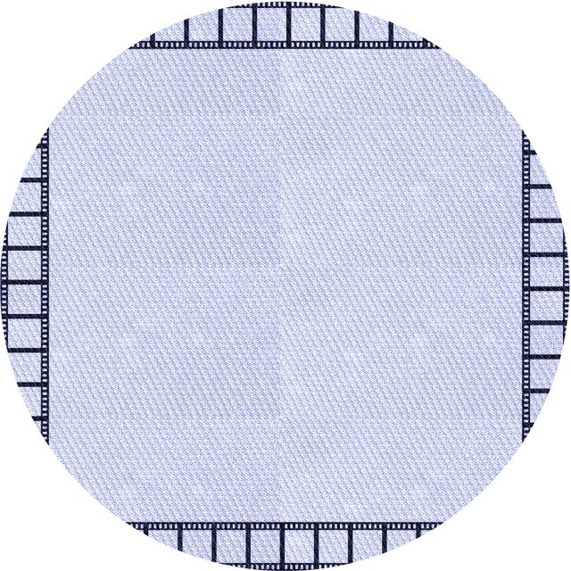 Ahgly Company Tapis Rond Lavable en Machine Intérieur Transitionnel Bleu Lavande, 8 Pieds Rond