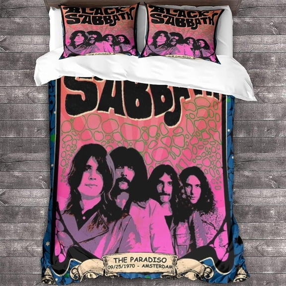 Housse de Couette de Luxe Black Sabbath Heavy Metal Rock 'n' Roll avec Taies d'Oreiller et Housse de Couette Ensemble de Literie pour Adultes et Adultes