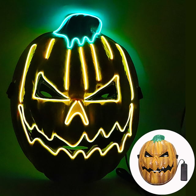 Halloween Head Mask Pumpkin Head Light up Full Face Costume Mask Cosplay Mask
