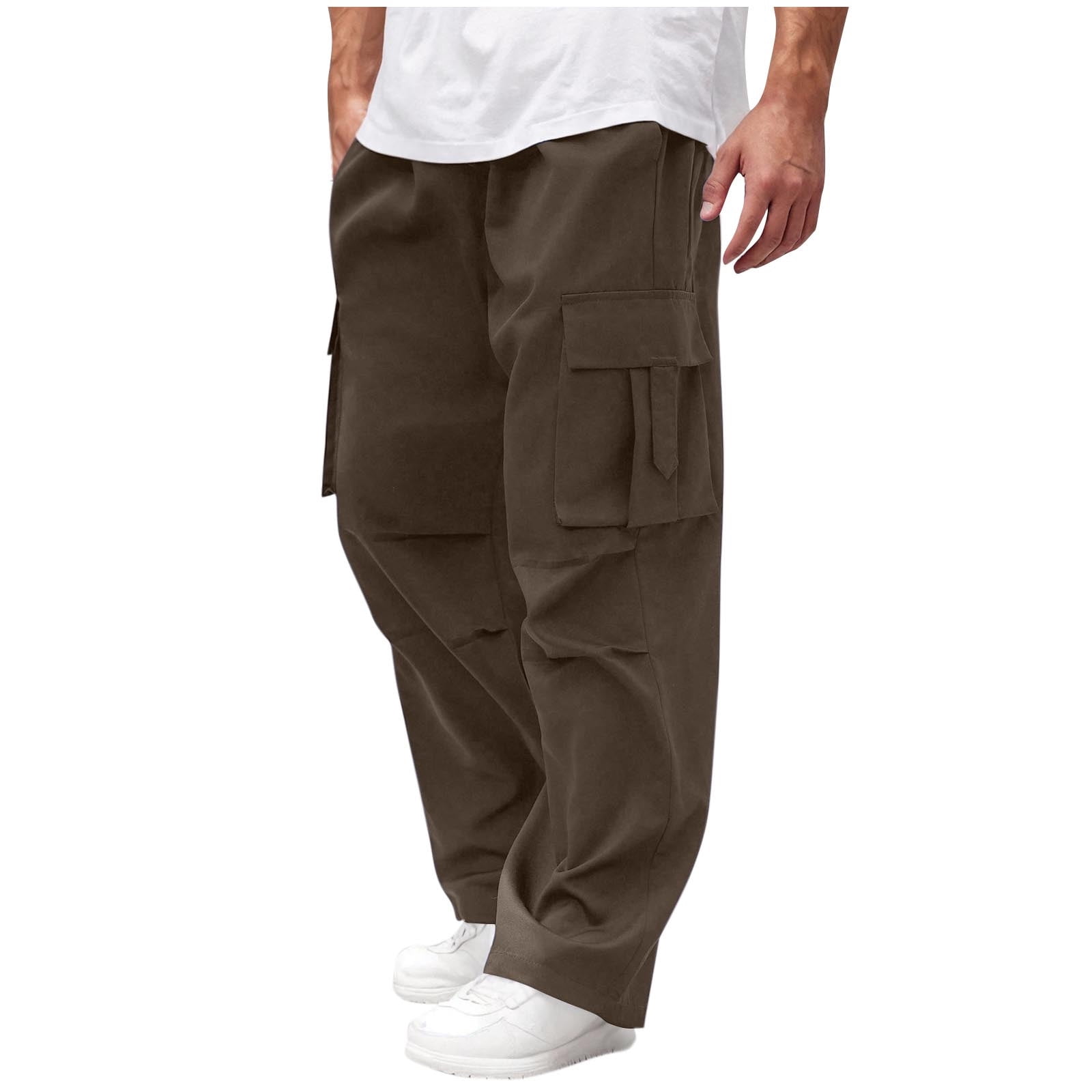 Bwiyojiz Sizes M-XXXL Full Length Pants Men Solid Casual Multiple