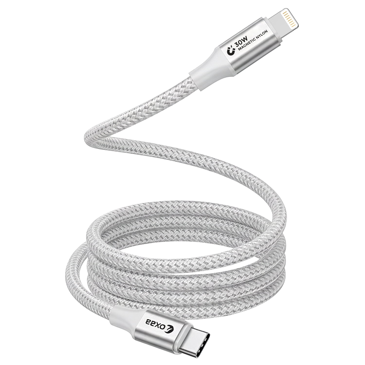 OXAA USB C to Lightning 30W Magnetic Cable– Fast Charging Cables MFI certified for iOS Devices
