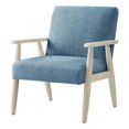 thumbnail image 1 of Posh Living Alton Traditional Fabric & Solid Wood Armchair in Light Blue/Cream, 1 of 9