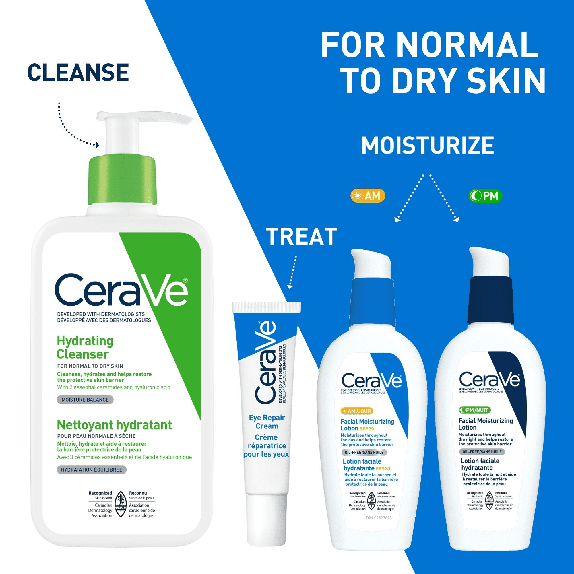 CeraVe Lotion Hydratante AM FPS 30, Hydratant Visage Quotidien avec Céramides et Écran Solaire, 89 ml