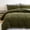 Olive green, variant on Winter Warm Fluffy Striped King Duvet Cover Set Cream White Shaggy Faux Fur Striped Bedding Set with Pillowcase Plush Fuzzy Comforter Cover Set