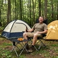 thumbnail image 2 of 3 in 1 Reclining Camping Chair, Outdoor Camping Lounge Chair with Adjustable Backrest for Adults, Folding Chair and Side Table, Detachable Pillow, 2 of 9