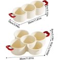 thumbnail image 3 of 2-Tier Divided Serving Platter with Handle, Stackable Multifunctional Fruit Vegetable Tray with Drain Basket, Double Layer Compartment Snack Dish for Home, Kitchen, Party (Pink), 3 of 8