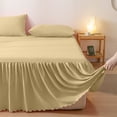 thumbnail image 4 of TACILIP Bed Sheets, Solid Color Bed Skirt Concise Washed Cottons Edge Bedspread Skirt Bed Hats Bed Sheet Dirtproof Nonslip Protective Cover Cover, Gifts for Men, 4 of 6