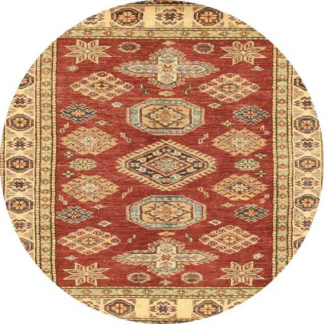 Ahgly Company Tapis d'Intérieur Ronds Abstraits Rouges Abstraits pour Aire, 6 Pieds Rond