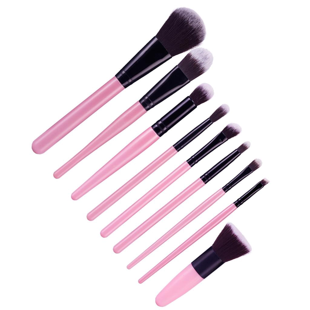 ZheElen 9pcs Makeup Brushes Professional Cosmetic Make Up Set Black Brush Pink+