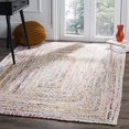 thumbnail image 2 of Safavieh Collection Tressée BRD210B Tapis Réversible en Coton Fait Main Boho, 3 Pieds x 5 Pieds, Ivoire / Multi, 2 of 4