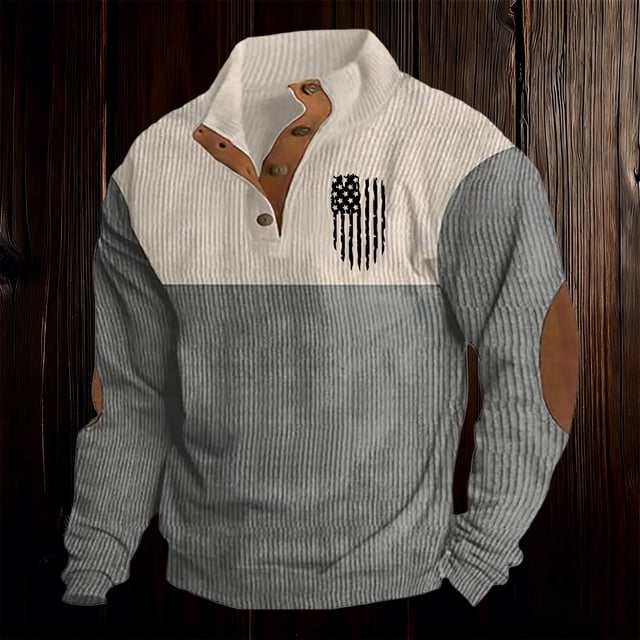 Chandail Sans Capuche pour Homme à Manches Longues, Col Ras du Cou, Chandail à Enfiler pour un Confort et un Style Quotidiens avec une Ambiance Mode Urbaine Décontractée