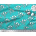 thumbnail image 3 of Soimoi Modal Satin Fabric Leaves,Bird & Floral Block Print Fabric by The Yard 42 Inch Wide, 3 of 3