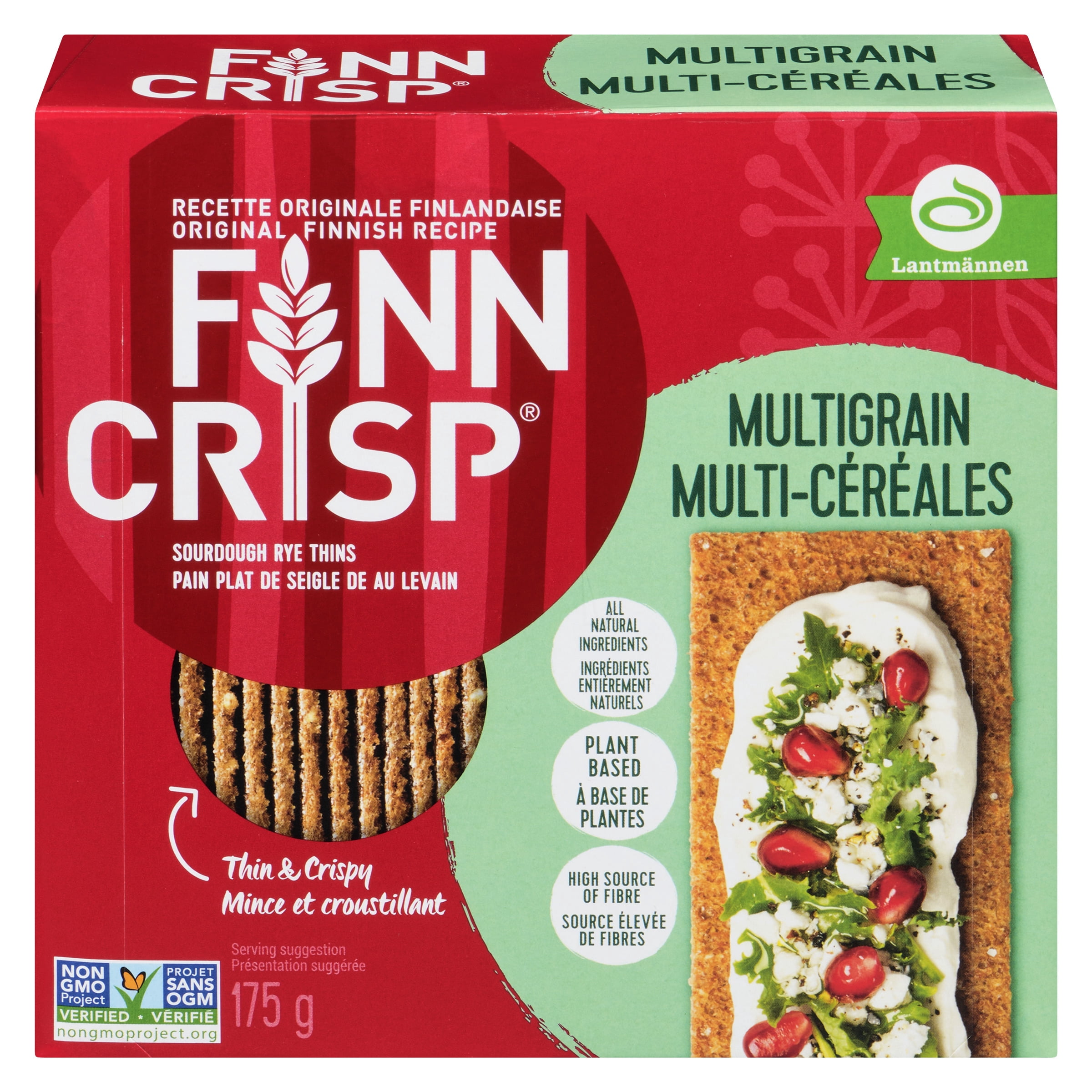 Finn Crisp Multigrain Thin Crispbread Snack Crackers, Box
