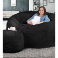 thumbnail image 1 of Ultimate Sack 6000 6 Foot Pre Filled Fur Bean Bag with Footstool, Charcoal, 1 of 6