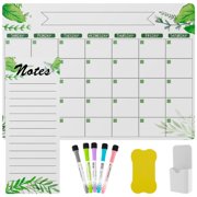 Fridge Calendar Magnetic Dry Erase Calendar Whiteboard Calendar For Refrigerator Planners Reusable Magnetic Planning White Board Magnetic Meal Planner with 5 Markers Eraser Pen Holder,style2