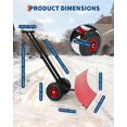 thumbnail image 2 of COZONY Pelle à Neige Robuste avec Roues, Lame en Métal 29 Pouces L x 16 Pouces H, Manche à Angle et Hauteur Réglables, Pousse-Neige à Roues pour Entrée, Trottoir, Cour, Plaque de Pelle Rouge + Poteau Noir + Rebord Rouge, 2 of 6