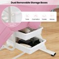 thumbnail image 4 of Costway 72" Massage Bed with Hydraulic Stool Adjustable Backrest & Legrest Storage Boxes Pink, 4 of 10