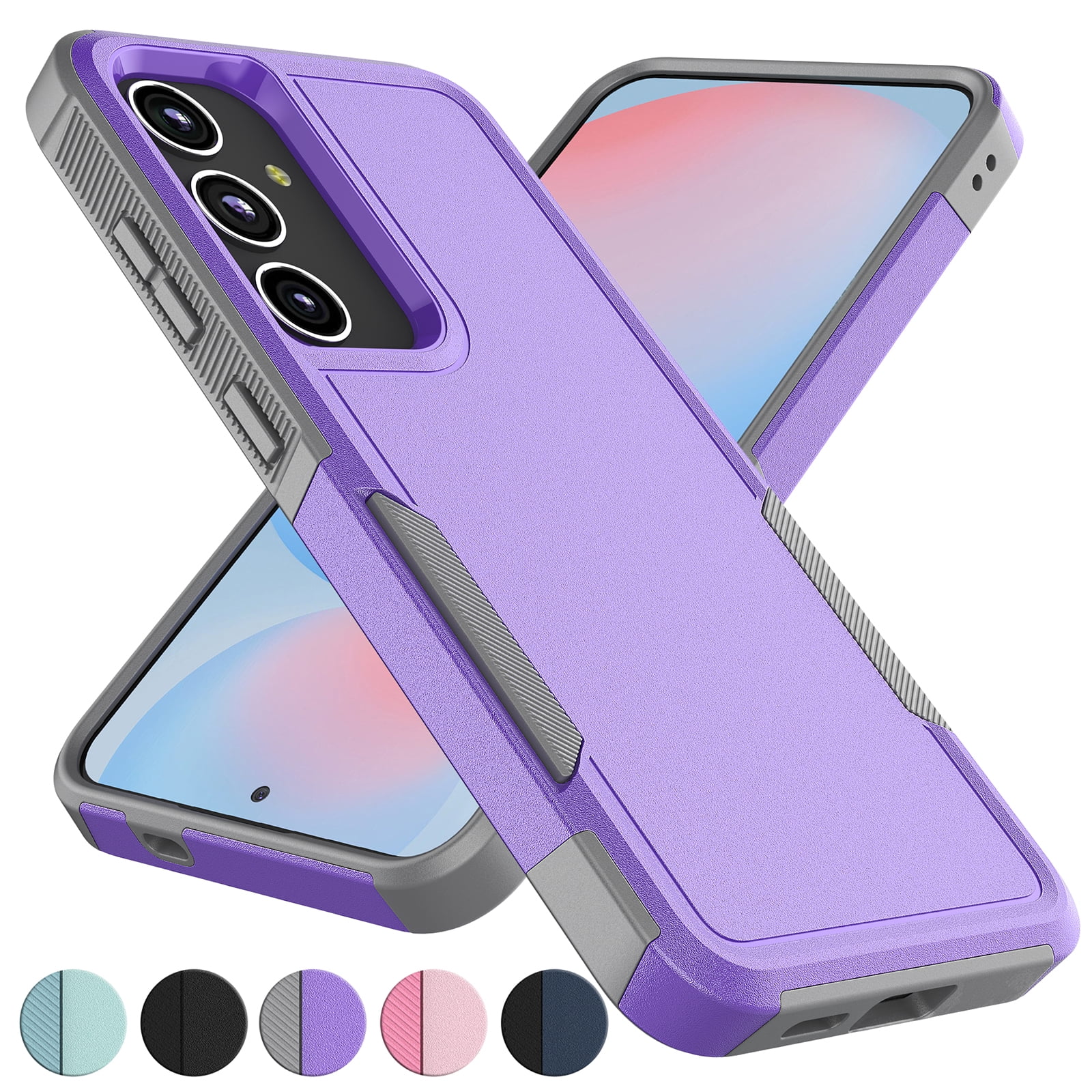For Samsung Galaxy S24 FE Phone Case, Ebizware Shockproof Case Military Grade Heavy Duty Full Body Protection Rugged Cover for Galaxy S24 FE, Purple