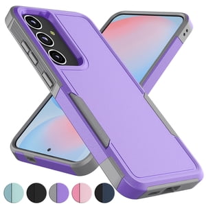 Pour Samsung Galaxy S24 FE Dossier téléphonique, Ebizware Cas résistant militaire grade lourd service protection du corps complet Couverture robuste pour Galaxy S24 FE, violet