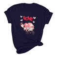 thumbnail image 4 of Pisexur Valentines Day T-shirt Top T-shirt à Manches Courtes Imprimé Amour de la Saint-Valentin pour Femmes Haut à Manches Courtes Col Rond Haut/chemise, 4 of 5