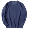 thumbnail image 2 of RXIRUCGD Chandail de Sport pour Homme à Col Rond, Chandail Molletonné à Enfiler à Manches Longues, Uni, Bleu Marine, Taille : TG, 2 of 3