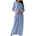 thumbnail image 4 of Women Fashion V-neck Long Sleeve Solid Color, 4 of 6