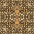 thumbnail image 1 of Ahgly Tapis de Zone Carré Transitionnel Doré Lavable en Machine, 5 Pieds Carré, 1 of 7