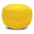 thumbnail image 3 of Renee Pouf Rond Transitionnel en Tissu de Velours Jaune Doré, 3 of 8
