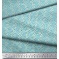thumbnail image 3 of Soimoi Blue polyester Crepe Fabric Filigree Damask Printed Fabric 1 Yard 42 Inch Wide, 3 of 3