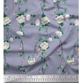 thumbnail image 1 of Soimoi Modal Satin Fabric Leaves & Peony Floral Fabric Prints by Yard 42 Inch Wide, 1 of 5