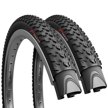 Fincci Paire 275 x 210 Pneu de Vélo de Montagne 54-584 Pneus Pliables pour Route VTT Boue Terre Vélo Tout-Terrain - 275x210 Pneu Lot de 2