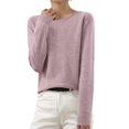 thumbnail image 2 of Timegard Womens Sweaters Crewneck Comfy Knit Pullover Fall Winter Casual Solid Color Long Sleeve Tops, 2 of 6