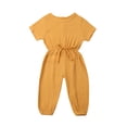 thumbnail image 1 of Sylvamorning Infant Baby Romper Solid Color Short Sleeve Elastic Waist Jumpsuit, 1 of 7