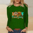thumbnail image 1 of Aboser T-Shirts de Fête d'Action de Grâce pour Femmes Mode Citrouille Graphiques Grandes Tailles Automne Manches Longues T-shirt Doux Col Rond Blouses 2025, 1 of 3