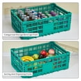 thumbnail image 3 of Yiwa Foldable Plastic Storage Crate, Heavy Duty Reinforced Walls, Stackable Multi-Purpose Milk Crate for Office, Kitchen, and Garage, 3 of 8