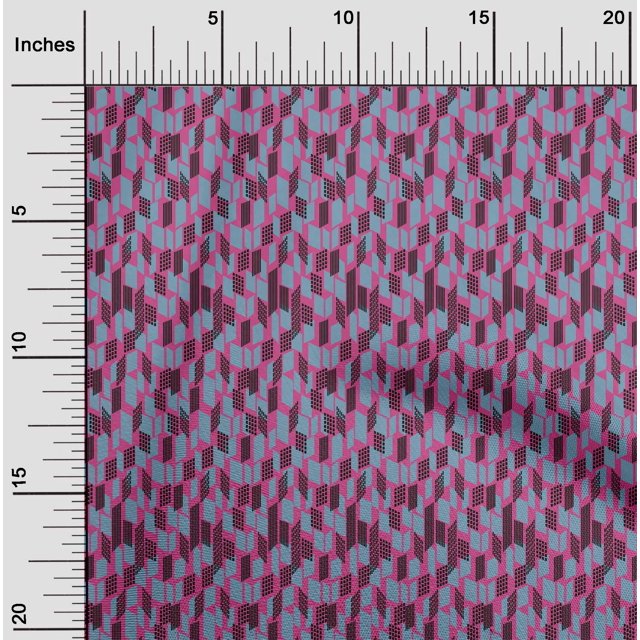 oneOone Polyester Lycra Fabric Parallelogram Geometric Decor Fabric Printed BTY 56 Inch Wide