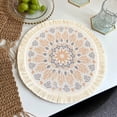thumbnail image 2 of Light Bohemian Woven Placemat Pad with Tassel Heat Insulation for Kitchen Table and Everyday Use, 2 of 7