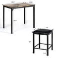 thumbnail image 4 of Costway 3 PCS Counter Height Dining Set Faux Marble Table 2 Chairs Kitchen Bar Furniture, 4 of 10