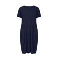 thumbnail image 4 of Penkiiy Robe Midi d'Été pour Femme, Décontractée, Ample, Col Rond, Manches Courtes, T-Shirt, Robe Soleil avec Poches, 2TG, Bleu Marine, 4 of 6
