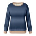 thumbnail image 4 of RXIRUCGD Chandails Décontractés d'Hiver Sans Capuche à Manches Longues à Col Rond Amples Imprimés pour Femmes, Bleu Marine, Taille : L, 4 of 5