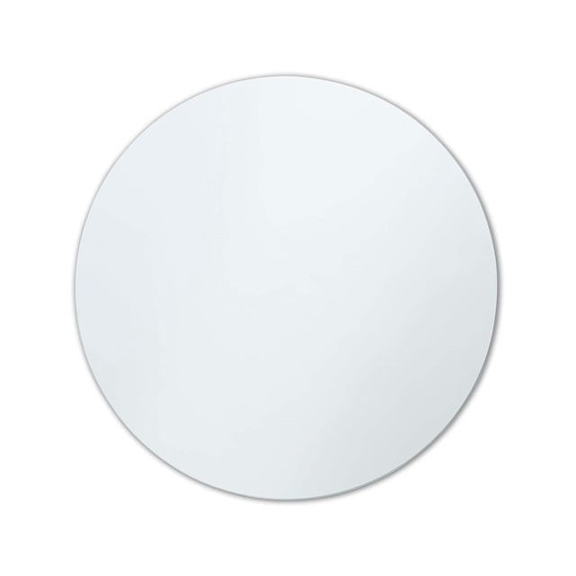 Better Bevel Miroir Mural Rond Sans Cadre 30 Pouces x 30 Pouces avec Bords Polis, Fabriqué en Verre de Qualité Supérieure de 1/4 Po pour une Réflexion Nette et Sans Distorsion. Parfait pour les Salles de Bain, les Entrées, les Chambres Ou les Salons. Comprend un Système de Montage Ultra-Encastré, des Ancres pour Cloison Sèche, des Vis et un guide d'installation pour une Installation Sécurisée.