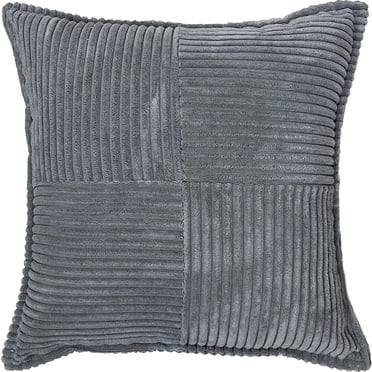 Mainstays Decorative Cushion, Polyester, Facet, 18x18 in, Grey
