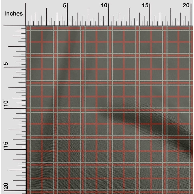 oneOone Georgette Viscose Fabric Tartan Check Printed Craft Fabric BTY 42 Inch Wide