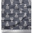 thumbnail image 1 of Soimoi Velvet Fabric Leaves & Floral Block Printed Fabric 1 Yard 58 Inch Wide, 1 of 3