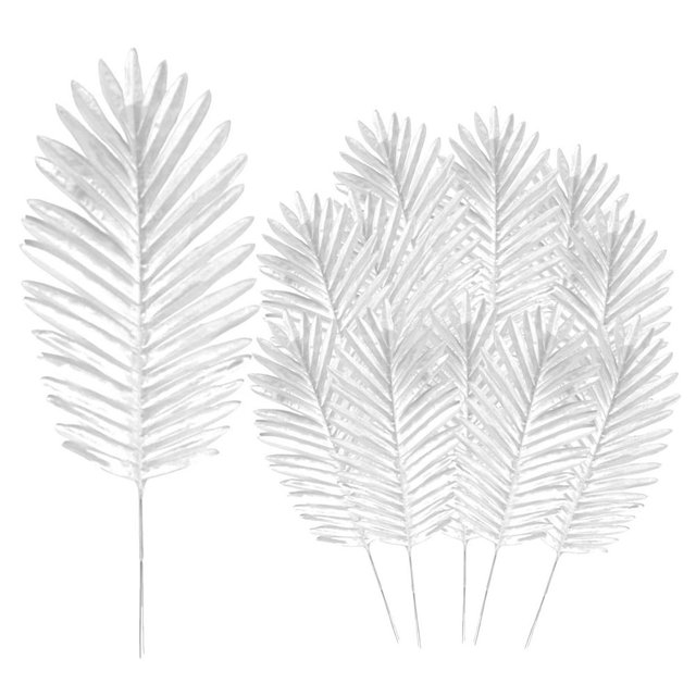 12PCS Simulation Loose Sunflower Leaves Faux Palm Fronds Realistic