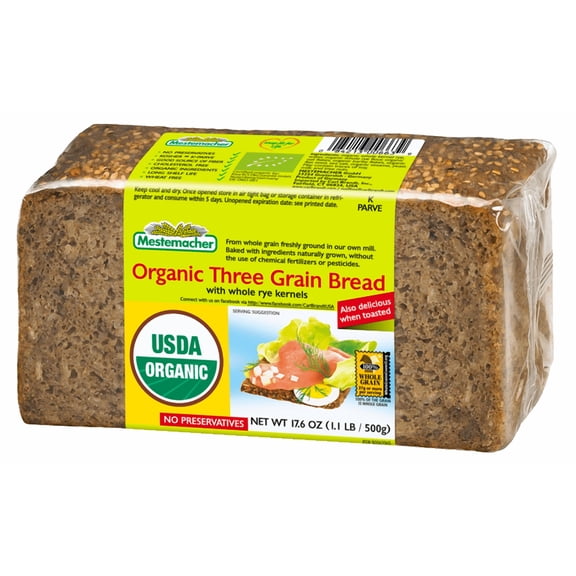 Mestemacher Three Grain Bread, 500g