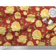 thumbnail image 3 of Soimoi Tissu de Canard de Coton Feuilles & Rose Imprimé Floral 1 Yard 56 Inch Wide, 3 of 3