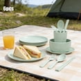 thumbnail image 3 of Pink Wheat St Tableware 6-Piece Set Eco-Friendly Portable Bowl Plate Cup Cutlery Gift Set, 3 of 6