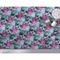 thumbnail image 2 of Soimoi Poly Georgette Fabric Skull Halloween Print Sewing Fabric Yard 42 Inch Wide, 2 of 3
